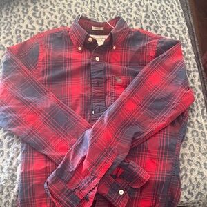 Abercrombie & Fitch Red and Blue Plaid Shirt